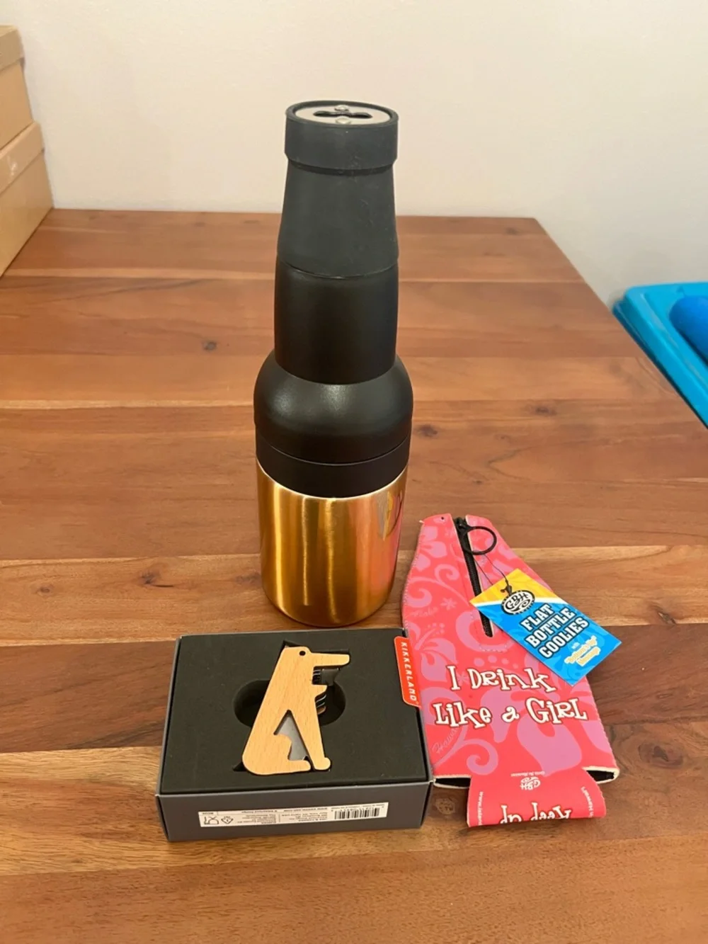 Gold and Black Insulated Bottle Holder